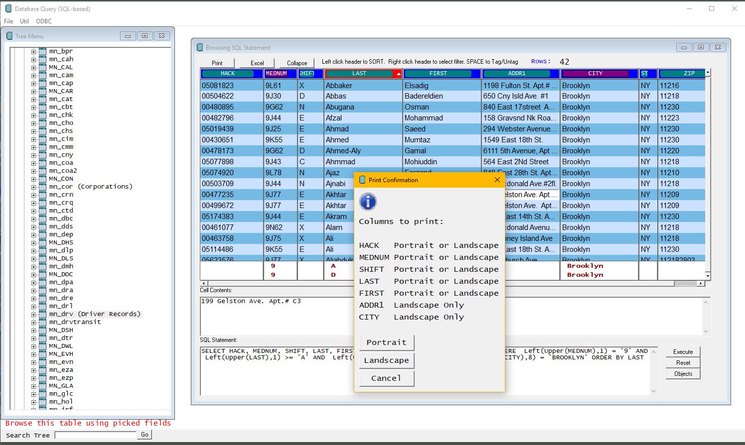 This screen shows how 3 columns were filtered to reduce down to only 42 rows.